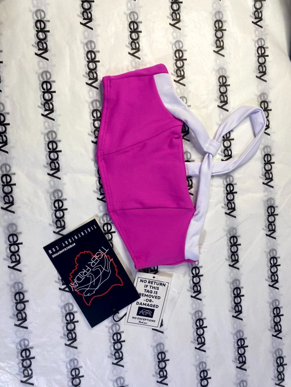 Tiger Friday High Drama Crop Top Skipper Pink White Child XL Dancewear NWT